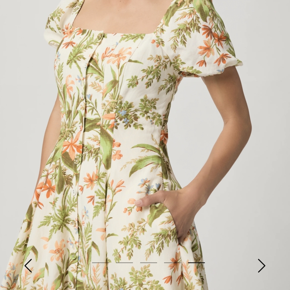 PAIGE Lindi Tan and Cream Midi Sundress - Picture 3 of 5